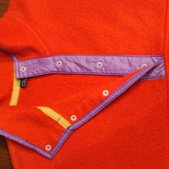 90's PACER UNISEX Oversized Fleece Pullover, Size M, Red/Violet/Orange VTG - Picture 5 of 9